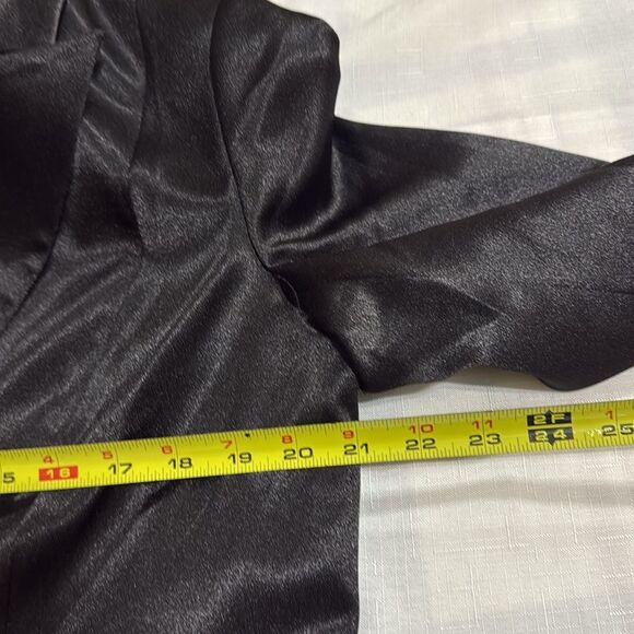 (R1) Aidan Mattox Satin Tuxedo Mini Dress, Size L - Picture 5 of 16